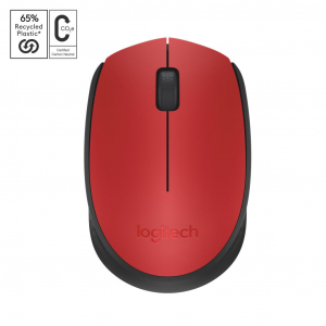 Logitech M171 vezeték nélküli egér piros-fekete (910-004641) USB